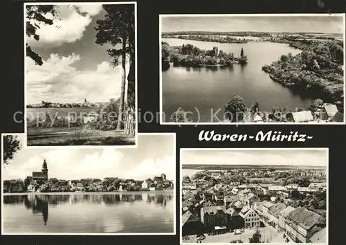 Waren Mueritz Panorama Kirche Stadtblick Kat. Waren Mueritz