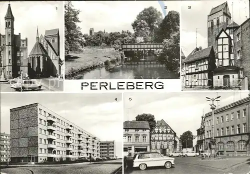 Perleberg Rathaus Partie an der Stepenitz Bruecke Schulgang Heinrich Heine Strasse Schuhmarkt Kat. Perleberg