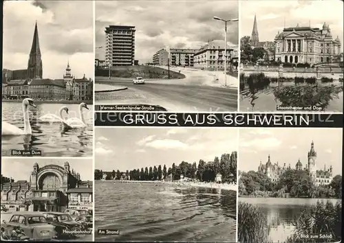 Schwerin Dom Schwan Werner Seelenbinder Strasse Staatstheater Bahnhof See Strand Schloss Kat. Schwerin