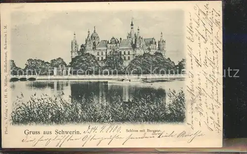 Schwerin Grossherzogliches Schloss mit Burgsee Kat. Schwerin