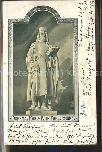 Tangermuende Kaiser Karl Denkmal Kat. Tangermuende