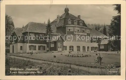 Benneckenstein FDGB Heim Harzhaus Kat. Benneckenstein