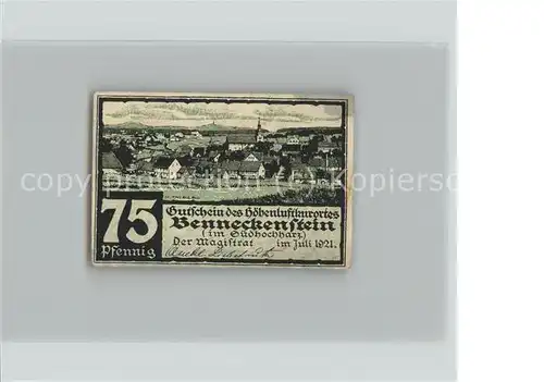 Benneckenstein Gutschein 75 Pfennig Kat. Benneckenstein