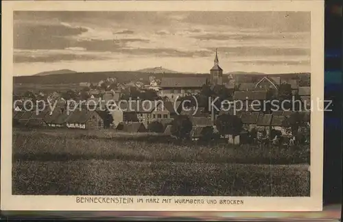 Benneckenstein Panorama mit Wurmberg Brocken Kat. Benneckenstein