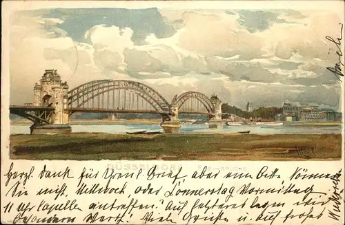 Duesseldorf Rheinbruecke Kuenstlerkarte Kat. Duesseldorf