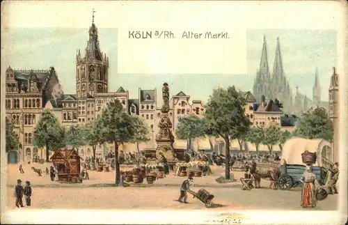 Koeln Rhein Alter Markt Rathaus Dom Denkmal Kat. Koeln