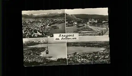 Bregenz Vorarlberg Gesamtansicht Pfaender Bahn Bodensee Dampfer Kat. Bregenz