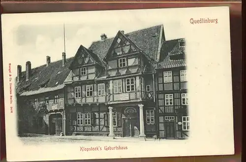 Quedlinburg Klopstocks Geburtshaus Kat. Quedlinburg