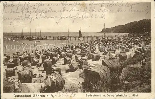 Goehren Ruegen Badestrand Strandkorb Dampferbruecke Hoevt Kat. Goehren Ruegen