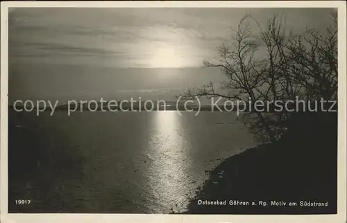 Goehren Ruegen Motiv am Suedstrand Abendstimmung Sonnenuntergang Kat. Goehren Ruegen