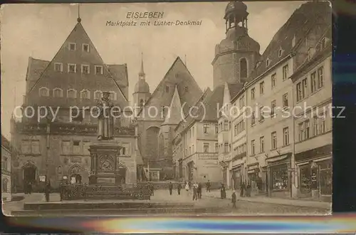 Eisleben Markplatz mit Luther Denkmal Kat. Eisleben