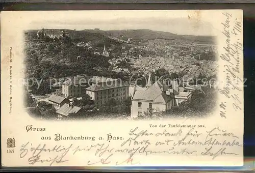 Blankenburg Harz Blick von der Teufelsmauer Kat. Blankenburg