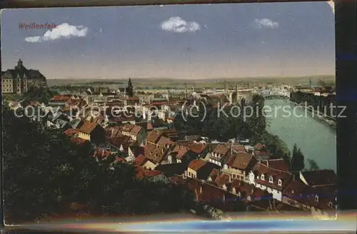 Weissenfels Saale Panorama mit Saale Kat. Weissenfels