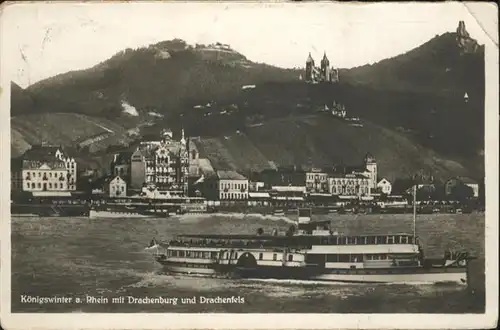 Koenigswinter Drachenburg Drachenfels Dampfer Schiff / Koenigswinter /Rhein-Sieg-Kreis LKR