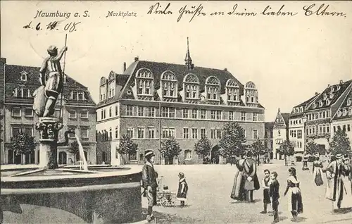 Naumburg Saale Marktplatz Brunnen Kat. Naumburg