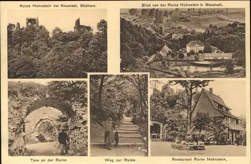 Neustadt Harz Wilhelm Hesse Hotel Restaurant Ruine Hohnstein Kat. Neustadt Harz