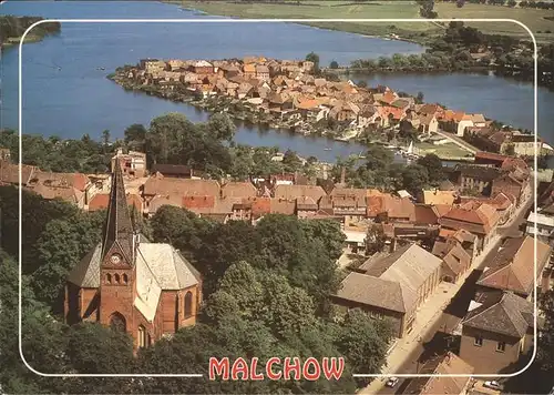 Malchow Kirche See Fliegeraufnahme Kat. Malchow Mecklenburg