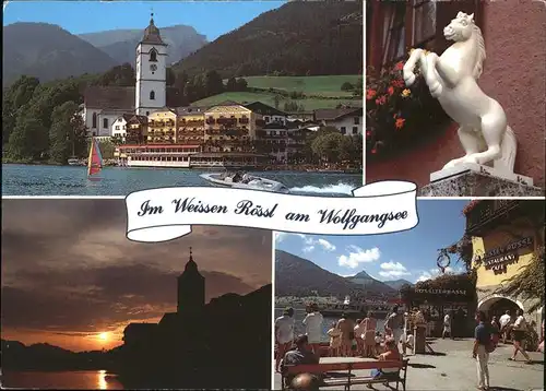 St Wolfgang Salzkammergut Hotel Weisses Roessl Wolfgangsee Boot Abendstimmung Kat. St. Wolfgang im Salzkammergut