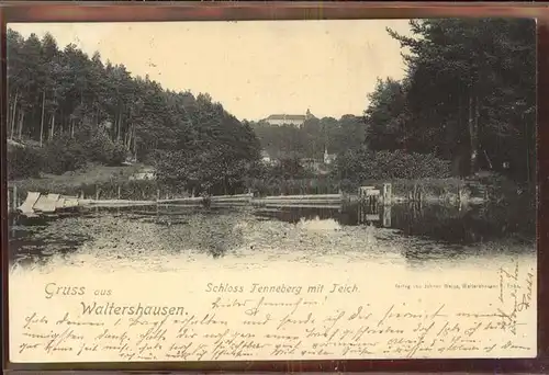 Waltershausen Gotha Schloss Tenneberg Teich Kat. Waltershausen