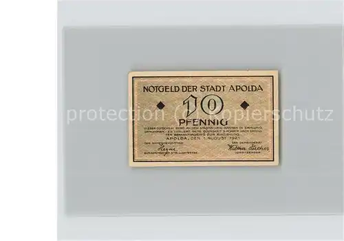 Apolda Notgeld 10 Pfennig Kat. Apolda