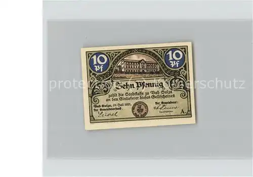 Bad Sulza Notgeld 10 Pfennig  Kat. Bad Sulza