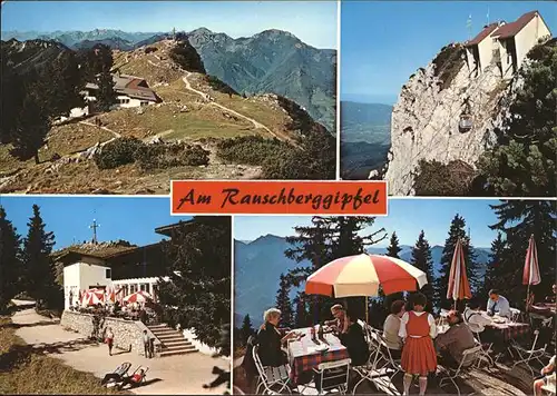 Ruhpolding Am Rauschberggipfel Berggaststaette Terrasse Kabinenbahn Chiemgauer Alpen Kat. Ruhpolding