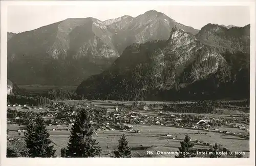 Oberammergau Gesamtansicht mit Kofel und Noth Ammergauer Alpen Kat. Oberammergau