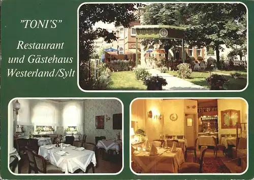 Westerland Sylt Tonis Restaurant Gastraeume Kat. Westerland