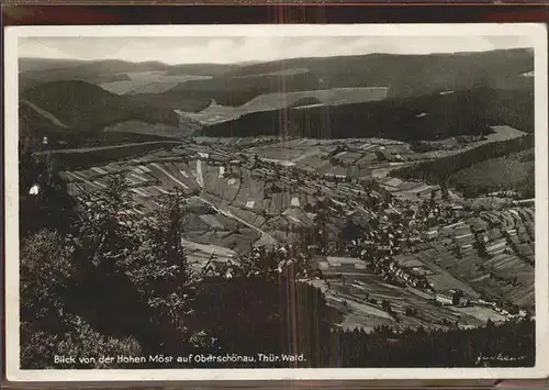 Oberschoenau Thueringen Blick von der Hohen Moest Kat. Oberschoenau Thueringen