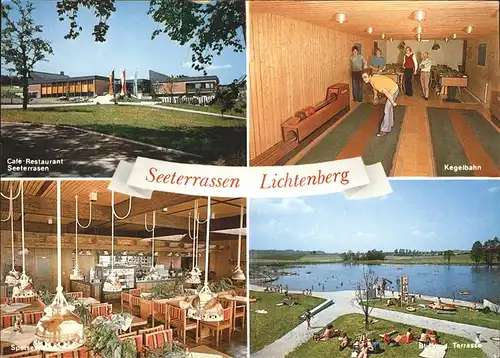 Lichtenberg Oberfranken Cafe Restaurant Seeterrassen Kegelbahn Strand Kat. Lichtenberg