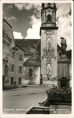 Mittenwald Bayern Marienbrunnen Goethehaus Klotzdenkmal / Mittenwald /Garmisch-Partenkirchen LKR