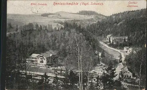 Rentzschmuehle Vogtland Thueringen Eisenbahn Station Hotel Steinicht Gasthof Lochhaus Vogtlaendische Schweiz Kat. Vogtlaendisches Oberland