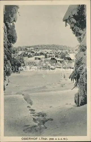 Oberhof Thueringen Panorama im Schnee Kat. Oberhof Thueringen