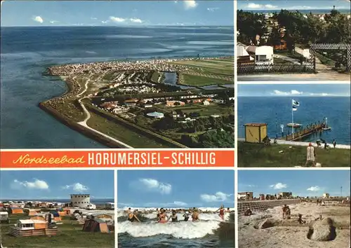 Horumersiel Fliegeraufnahme Strand Baden Camping  Kat. Wangerland