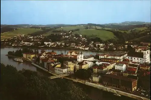 Passau Fliegeraufnahme Panorama Donau Inn Dreifluessestadt Kat. Passau