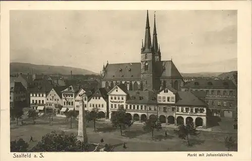 Saalfeld Saale Markt mit Johanniskirche Kat. Saalfeld