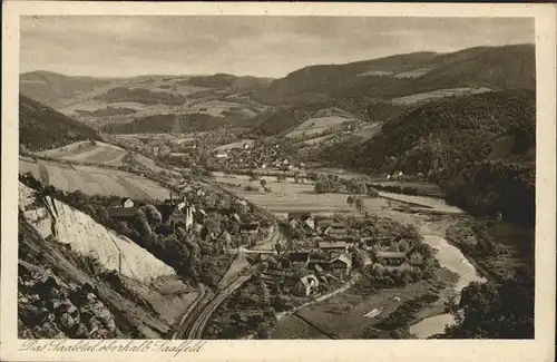 Saalfeld Saale Blick ins Saaletal mit Obernitz und Reschwitz Kat. Saalfeld