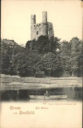 Saalfeld Saale Ruine Hohe Schwarm Boot Kat. Saalfeld