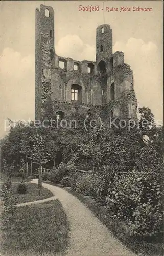 Saalfeld Saale Ruine Hohe Schwarm / Saalfeld /Saalfeld-Rudolstadt LKR