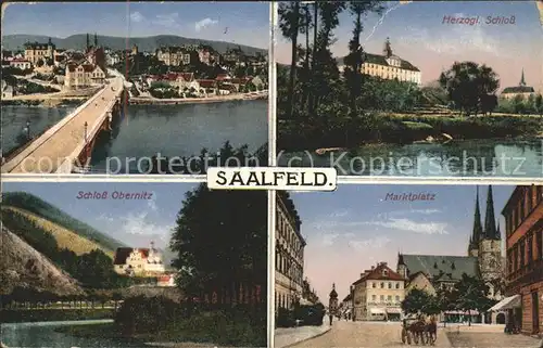 Saalfeld Saale Herzogl.Schloss u.Marktplatz / Saalfeld /Saalfeld-Rudolstadt LKR