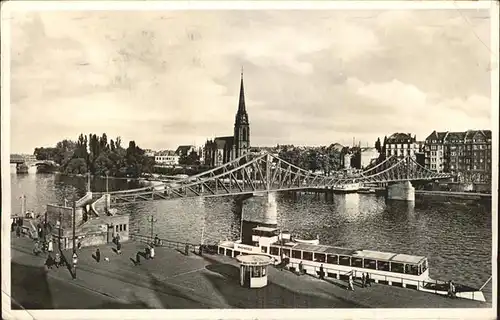 Frankfurt Main Eiserner Steg mit Dreikoenigskirche Kat. Frankfurt am Main