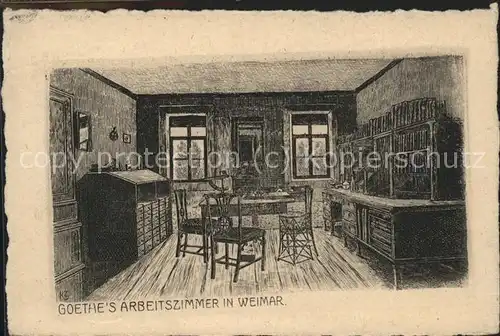 Goethe Johann Wolfgang von Arbeitszimmer Weimar Kat. Dichter