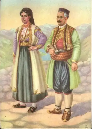 Trachten Montenegro Nationaltracht Jugoslawien Kat. Trachten