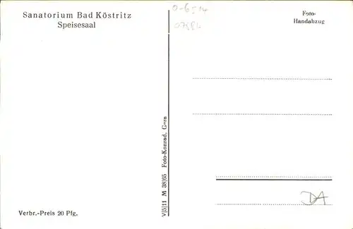 Bad Koestritz Sanatorium Speisesaal Kat. Bad Koestritz