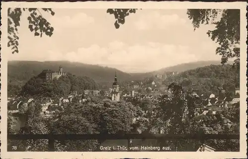 Greiz Thueringen Blick vom Hainberg aus Kat. Greiz