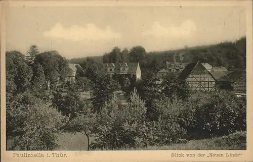 Paulinzella Blick von der "Neuen Linde" Kat. Rottenbach Thueringen