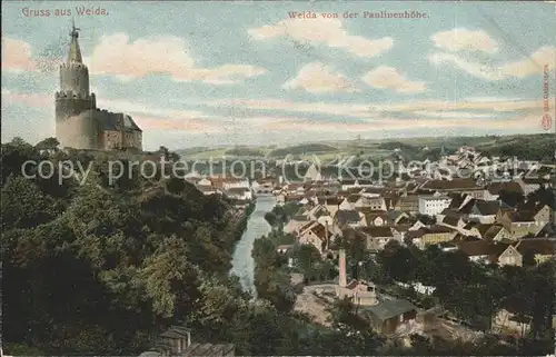 Weida Thueringen Blick von der Paulinenhoehe Kat. Weida Thueringen