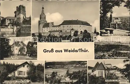 Weida Thueringen Kath.Kirche u.Sommerbad Kat. Weida Thueringen