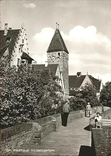 Ulm Donau Stadtmauer Metzgerturm Kat. Ulm