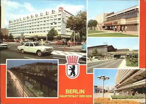 Berlin Interhotel Unter den Linden Schoenhauser Allee Jugendklub Greifswalder Strasse Bahnhof Friedrichstrasse Rathausstrasse Wappen Kat. Berlin